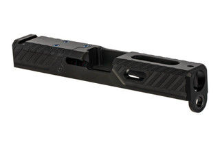 The Agency Arms Syndicate S1 Glock 19 Gen 4 Stripped Slide features a black DLC finish